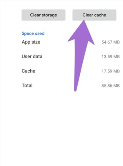 Clear app cache 