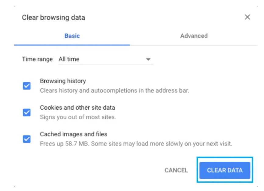 Clear Browser app cache