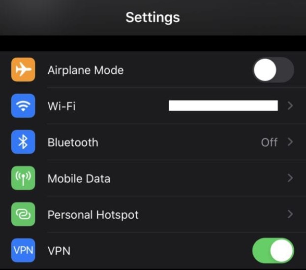 Disable VPN on IPHONE