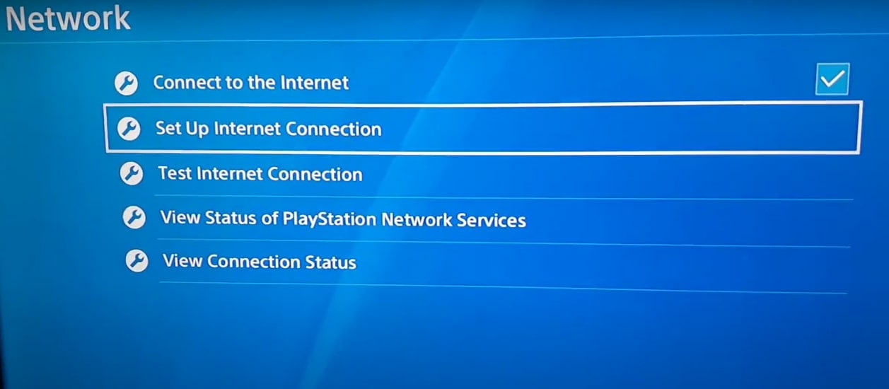 Internet Connection PS4
