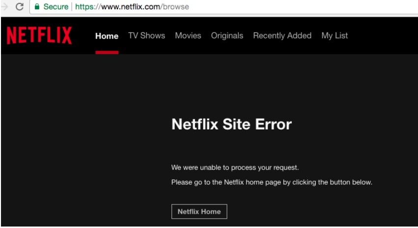 Netflix site error.