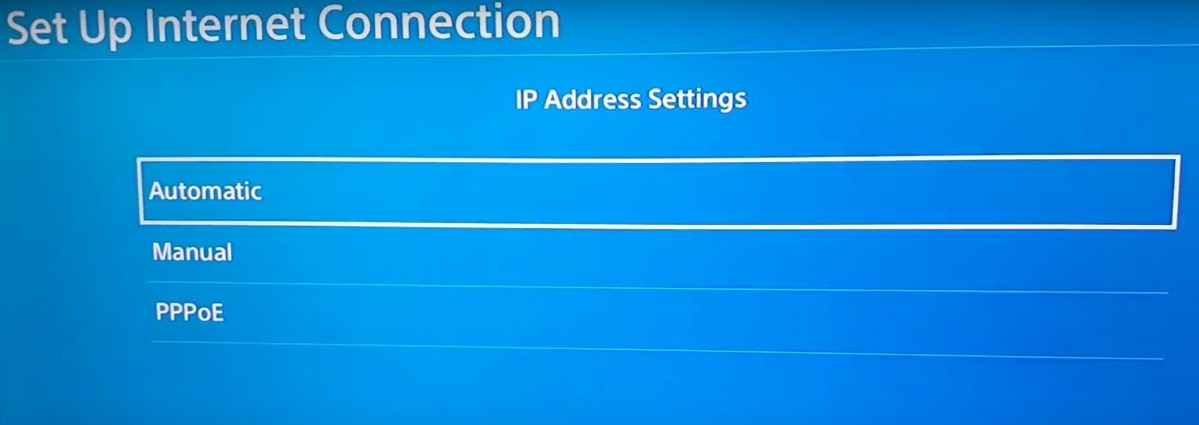 Automatic IP Address PS4