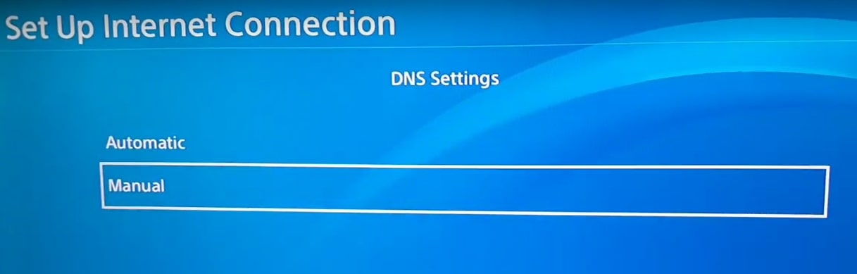 Manual DNS Setting PS4