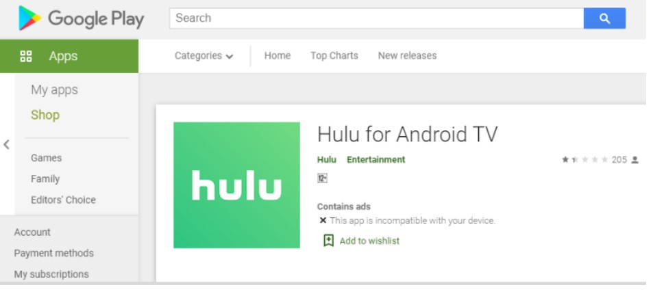 Hulu on Android TV 