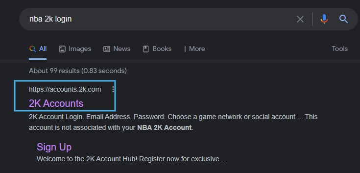 2K account sign up