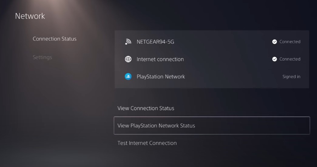 PlayStation Network settings