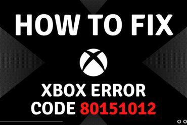 Xbox Error Code 80151012