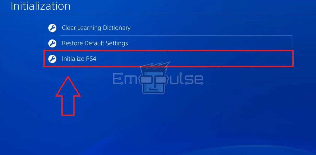 Initialize PS4