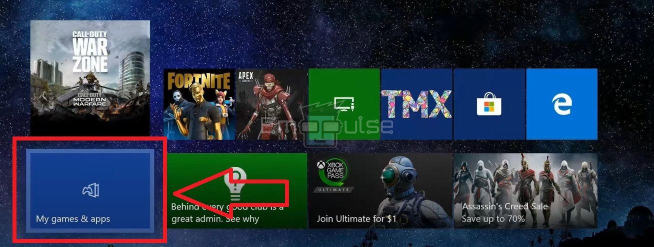 image of My Games And Apps in xbox settings section