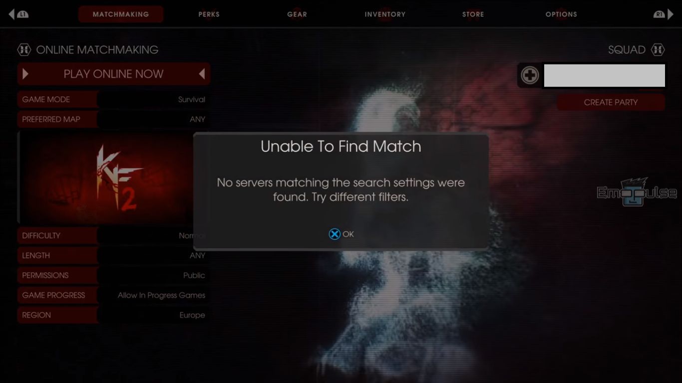 killing floor 2 ps4 matchmaking not working
