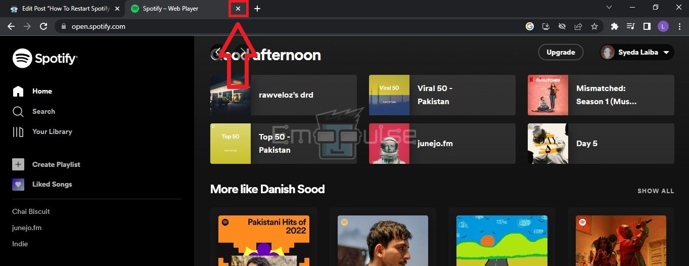 how to restart spotify