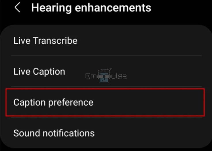 Caption Preference Android 
