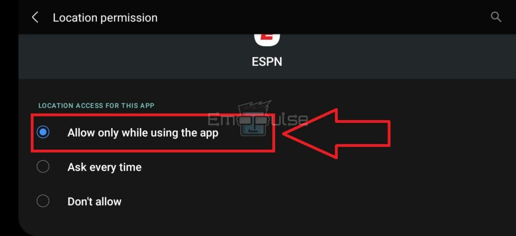image of locations permissions allowing only While Using The App 