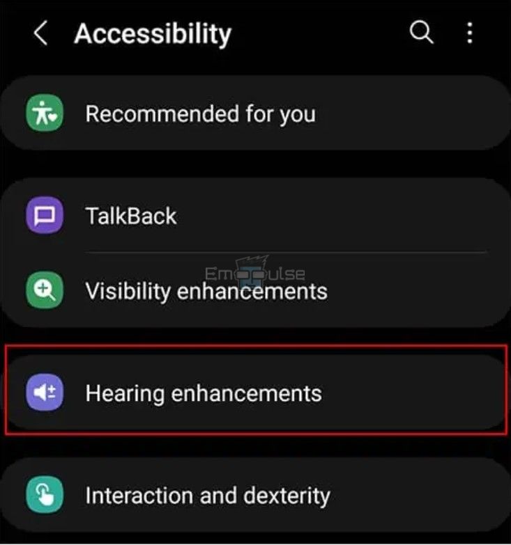 Accessibility options Android 