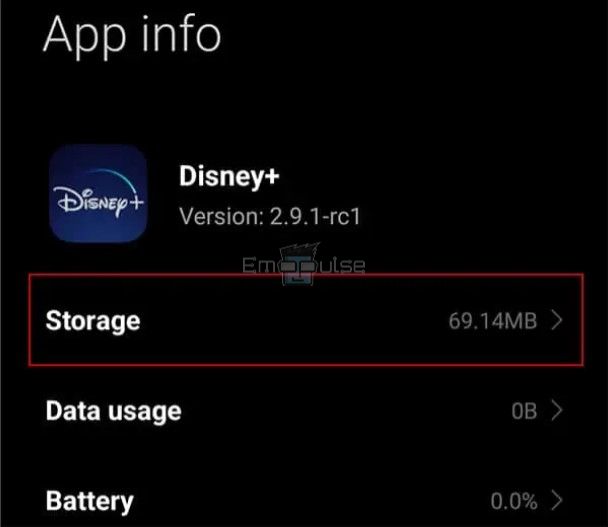 Disney Plus storage 