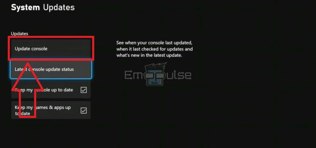 how to update Xbox