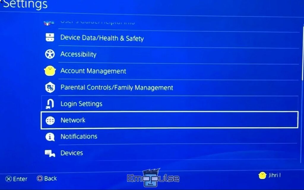 image of network in ps4