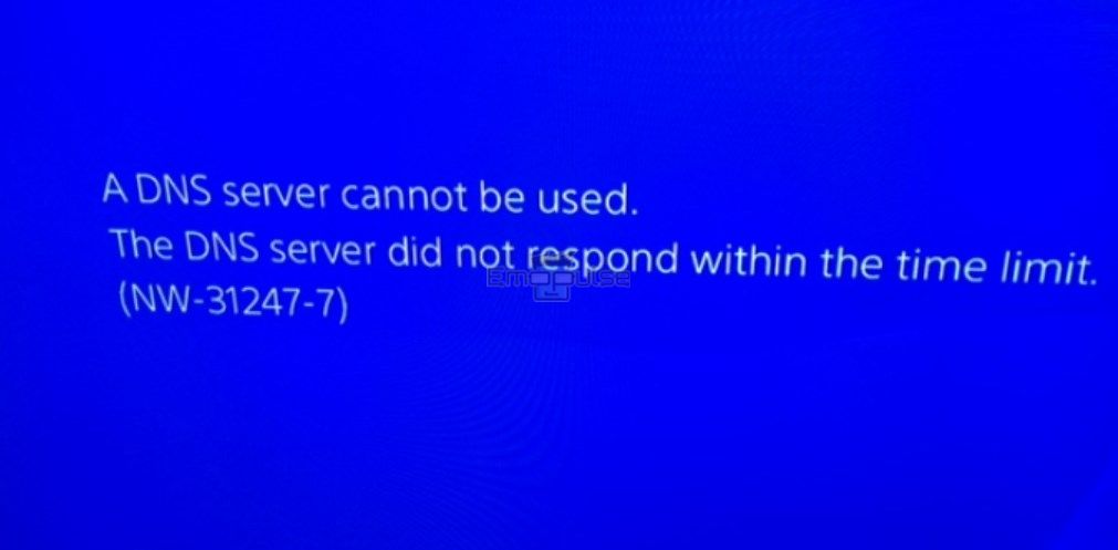 error message image of PS4 Error NW-31247-7 