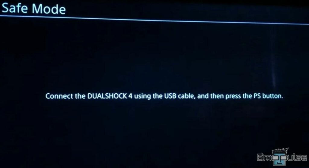 image of safe mode in ps4