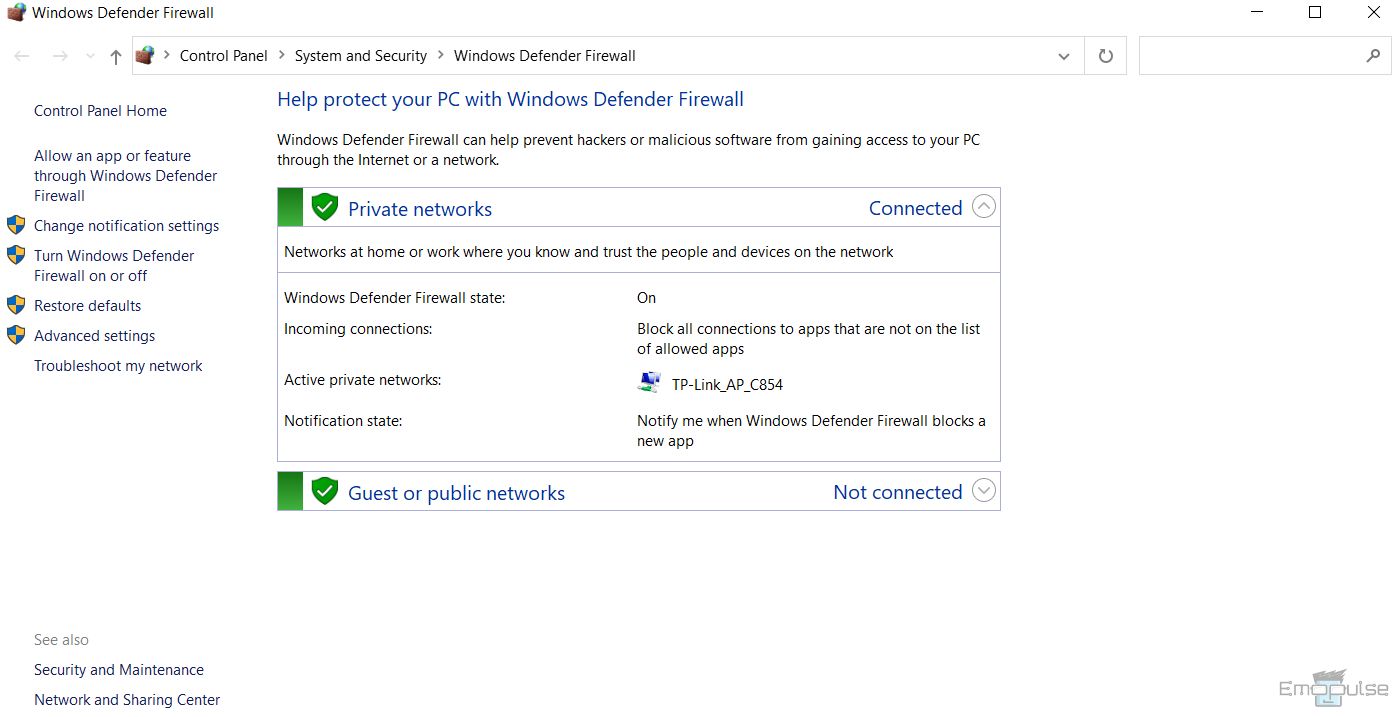 how to check firewall settings