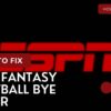 ESPN Fantasy Football Bye Error