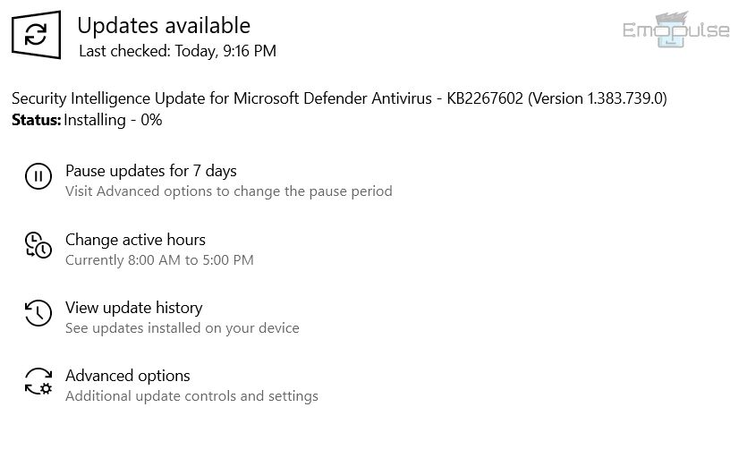 installing update windows10