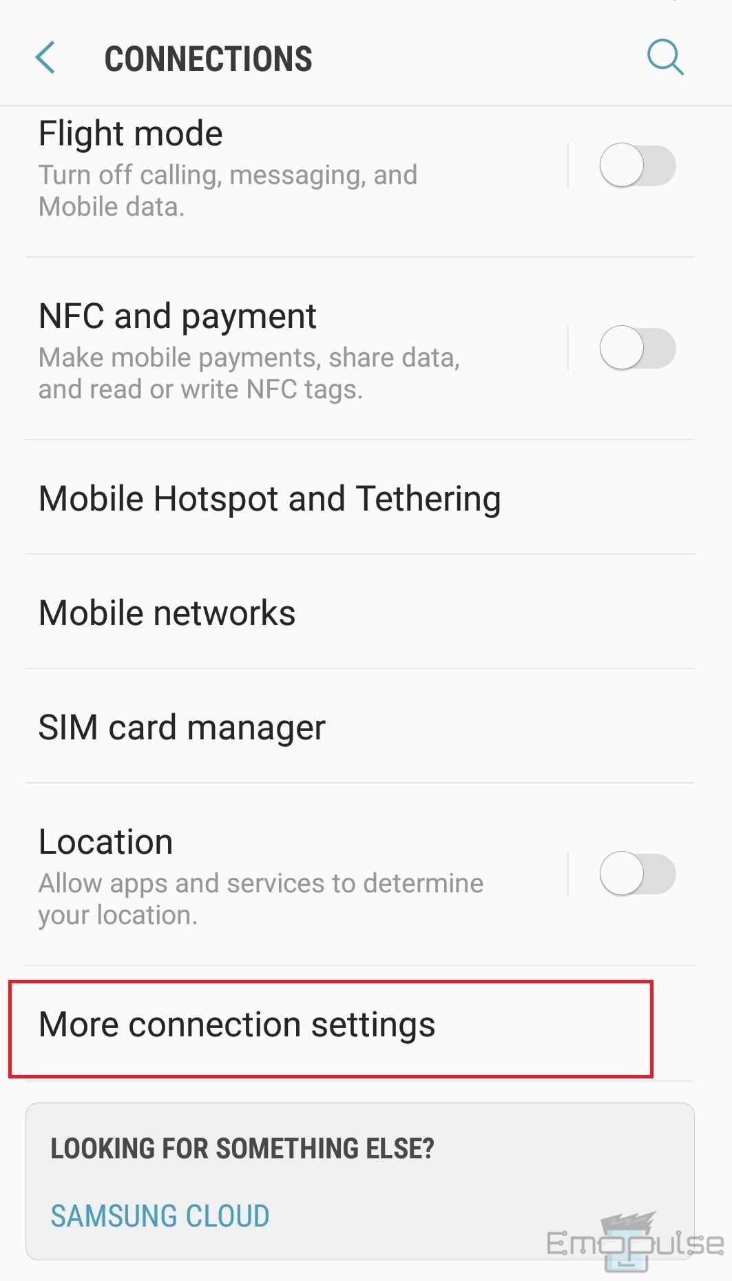 more connection settings android
