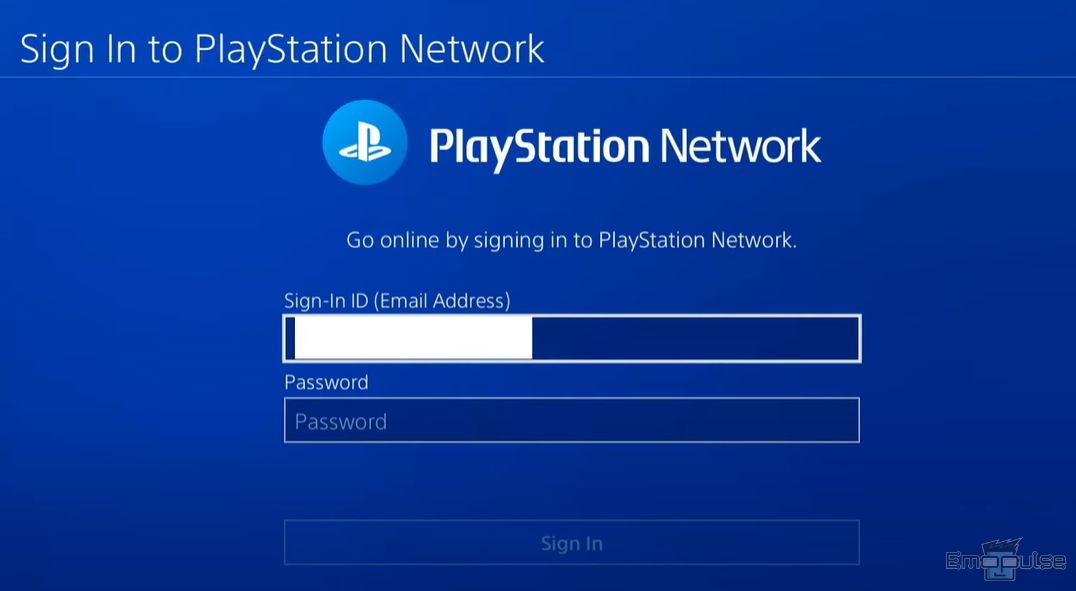 sign in ps4 credentials