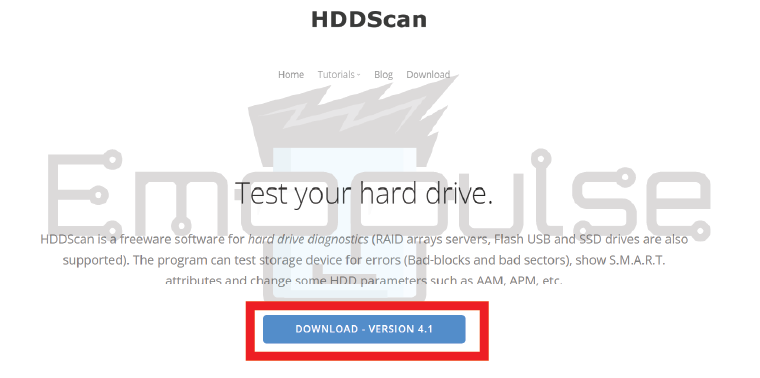 HDDScan Download Option