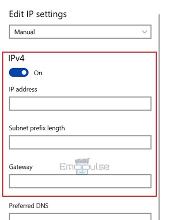 How to change IP address