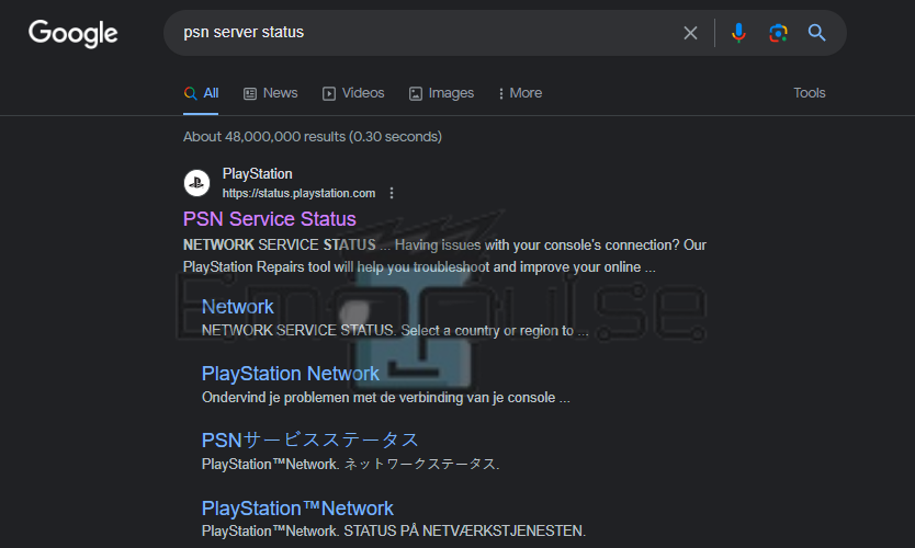 searching google for PSN
