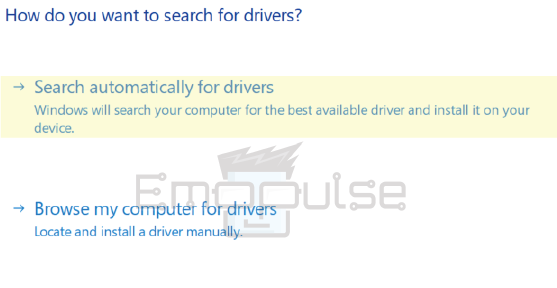 Search drivers automatically option