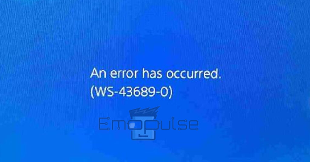 PS4 error code WS-43689-0 message