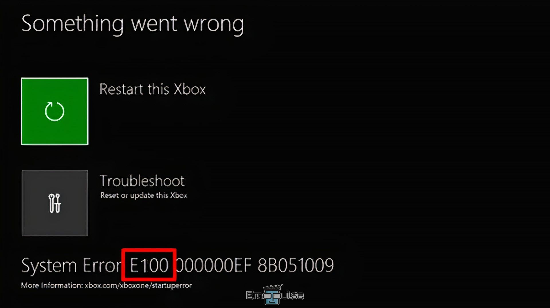 Xbox System Error E100