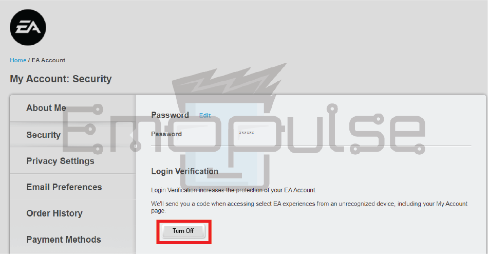 Turn off 2FA in Account security option (Image credits: Emopulse)