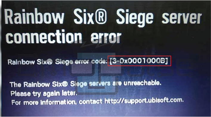 Image showing Rainbow Six Siege Error 3-0x0001b on Xbox