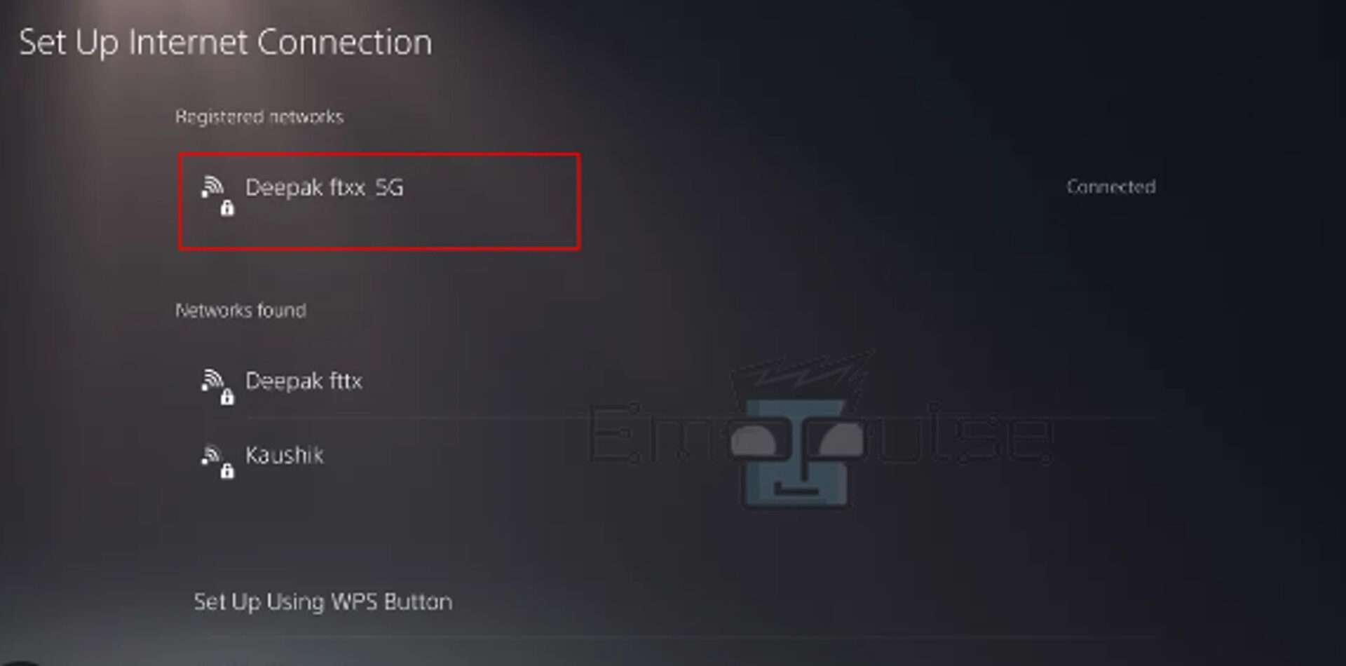Set up Internet connection - PS5 error code WS-115401-2 solution