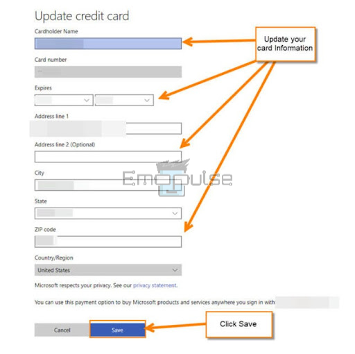 Image of Update your Card Information