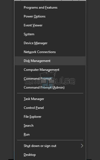 Image of Disk Management in windows 