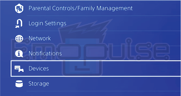 PS4 devices option (Image credits: Emopulse)