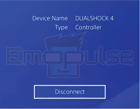 Disconnect DUALSHOCK Bluetooth device option (Image credits: Emopulse)