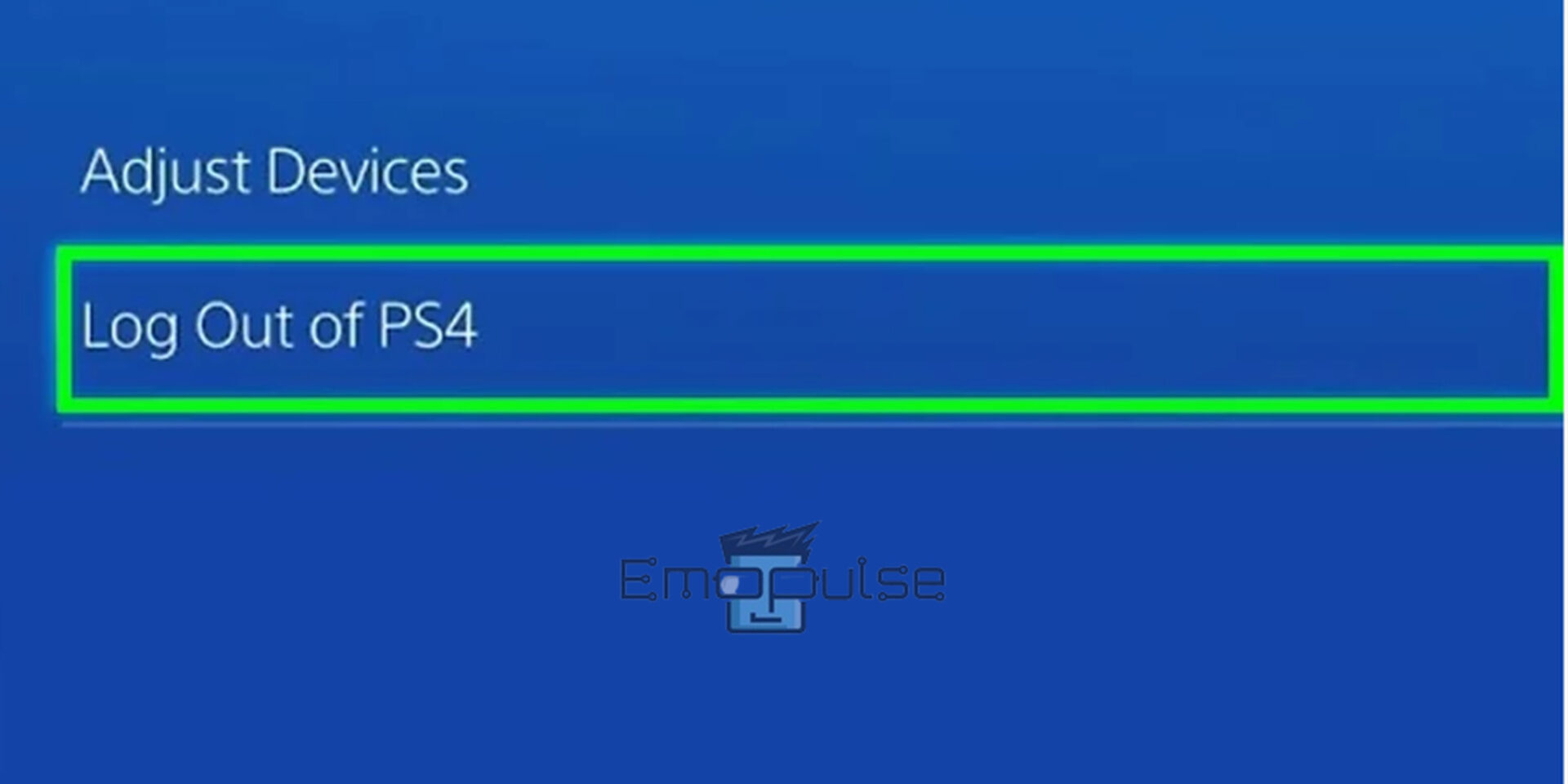 Log out of PS4-PS4 controller blinking red solution