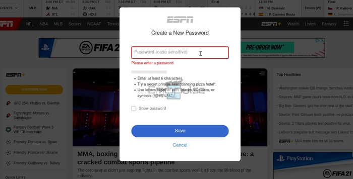 Image of showing how to save the password after resetting 