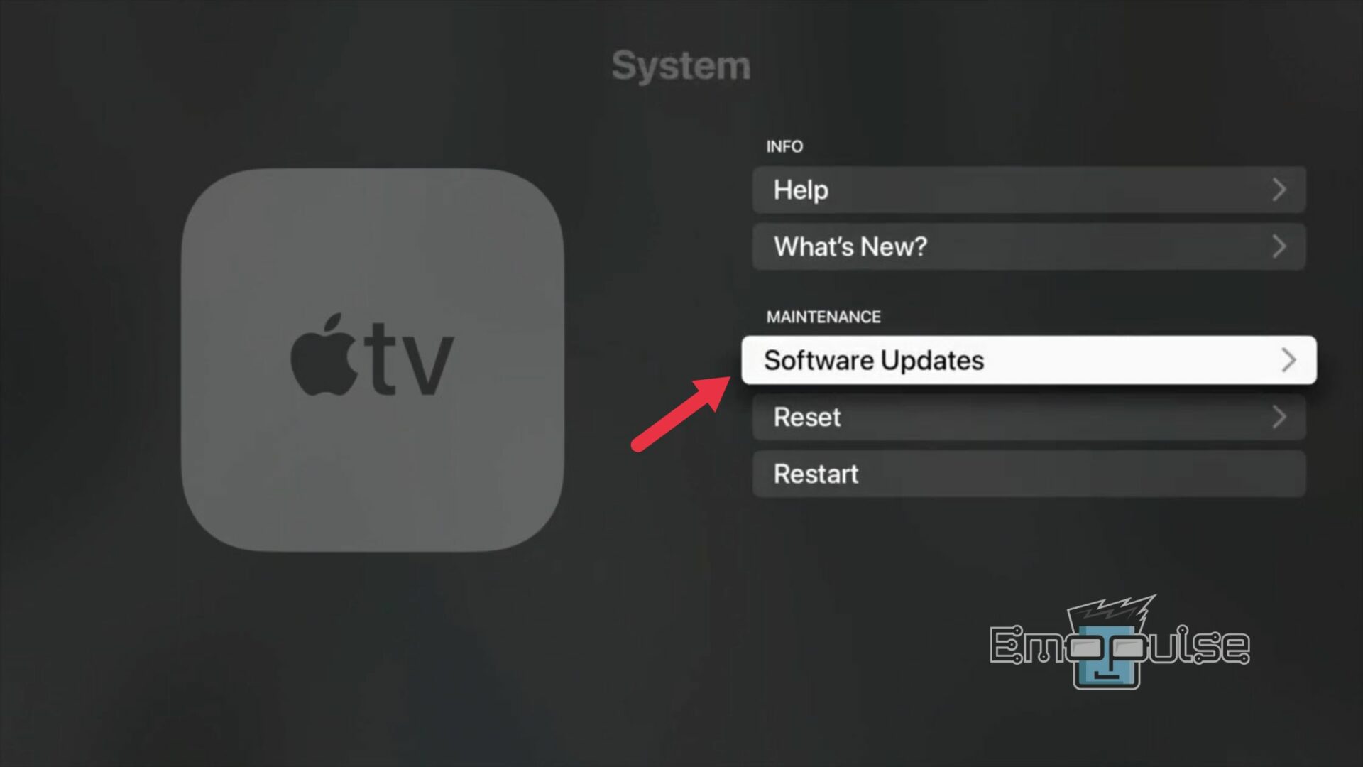 Apple TV System Settings Menu