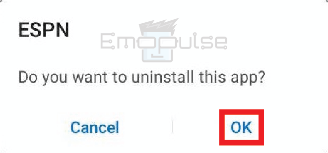 ESPN application uninstall option (Image by Emopulse)