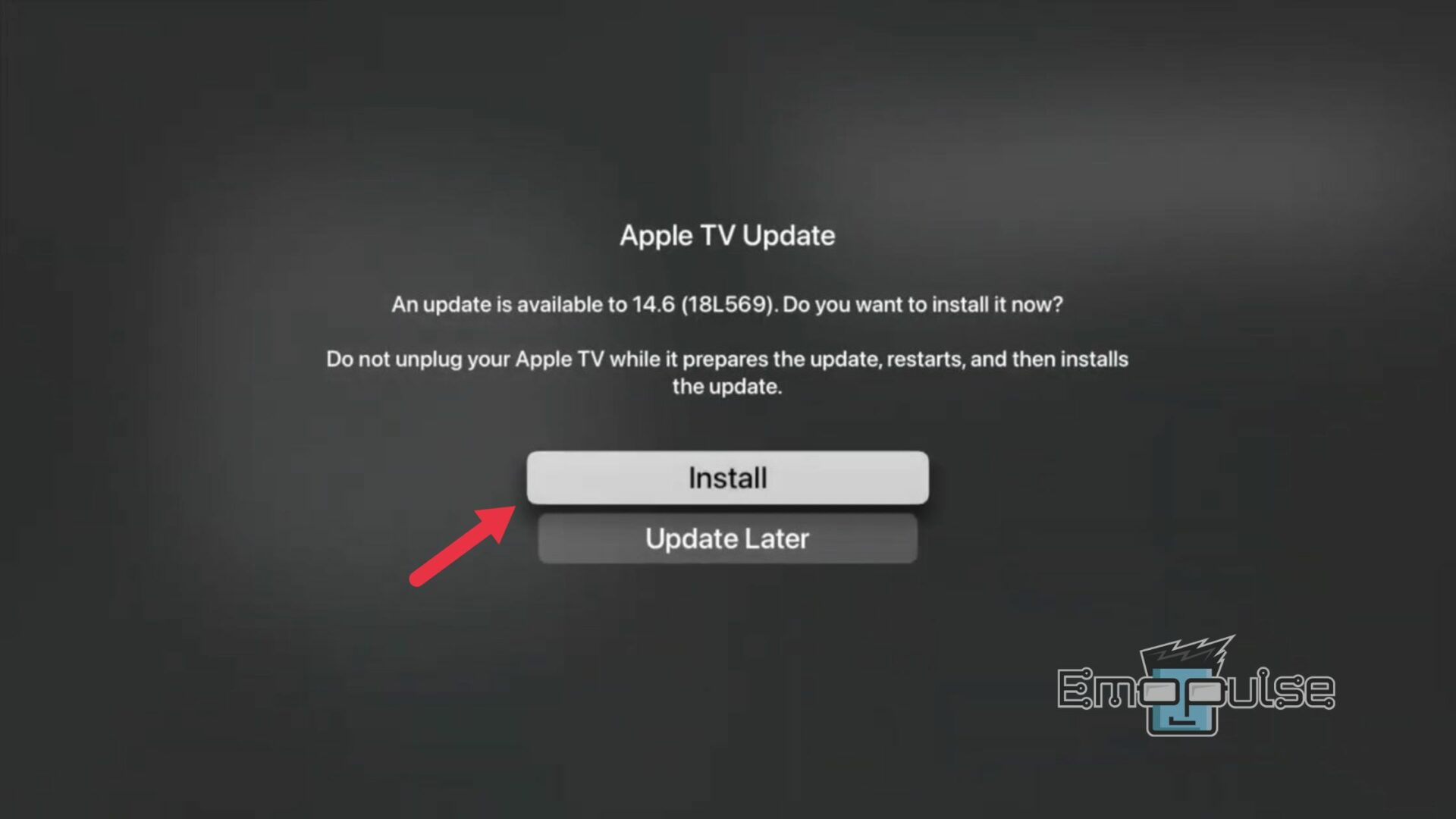 Confirming Software Updates on Apple TV