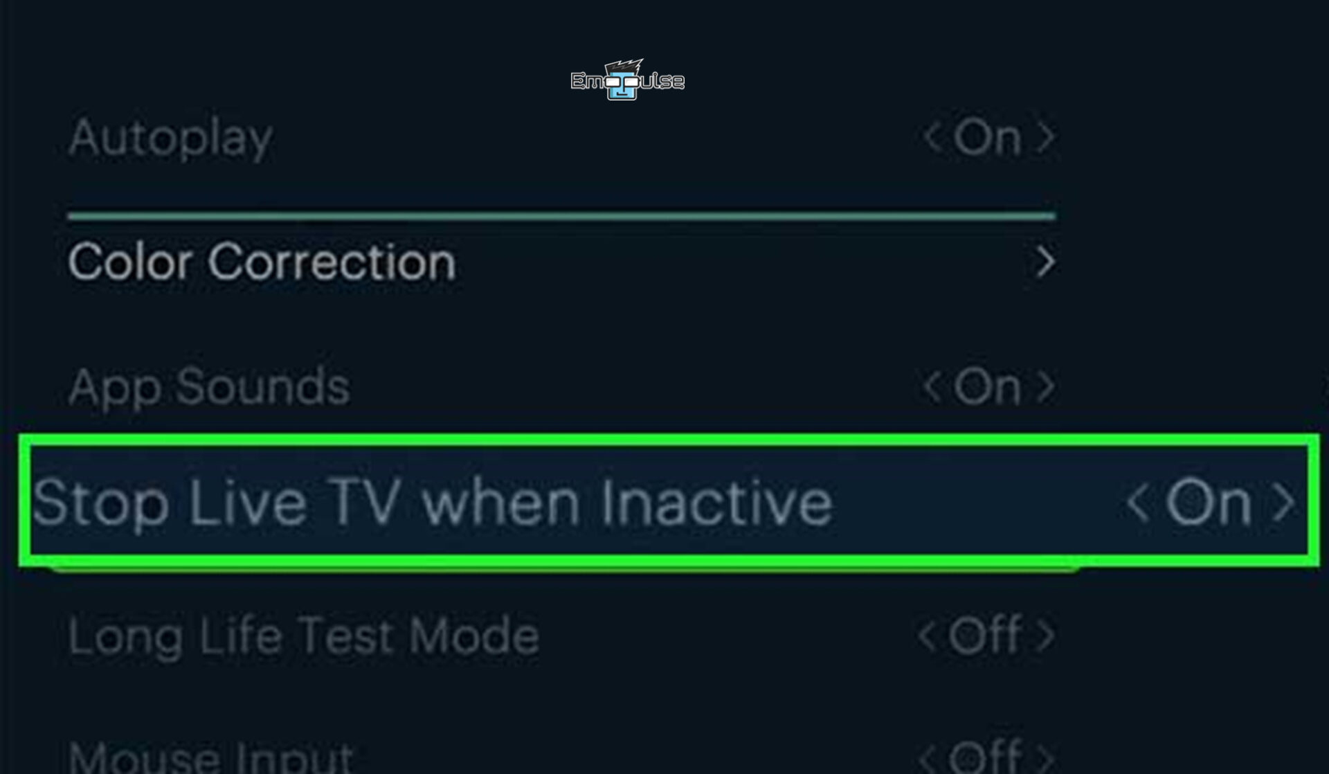 Disable auto-turn-off feature to solve Hulu keeps crashing issue