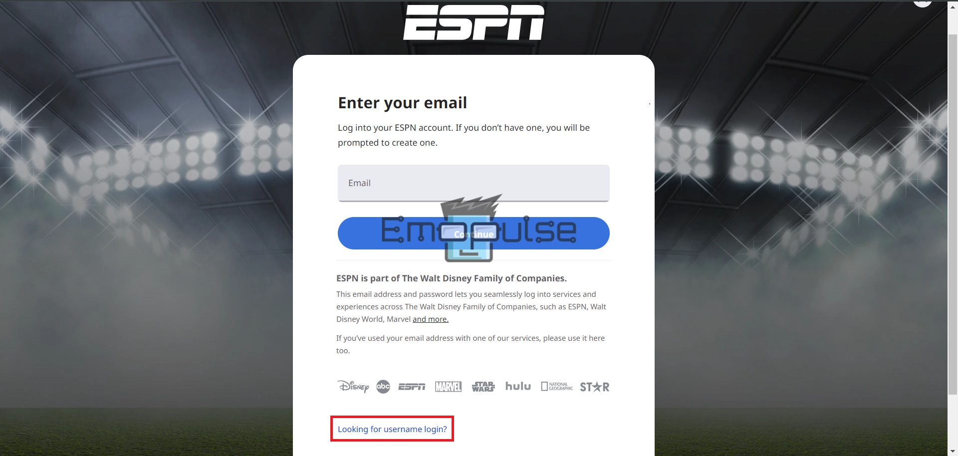 Reset Password ESPN