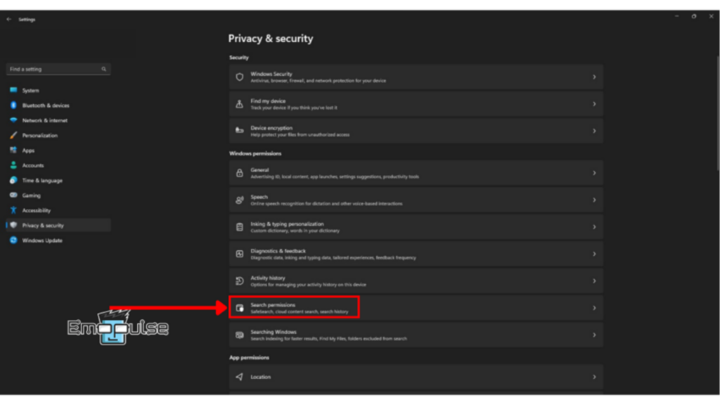 Search Permissions (Image by Emopulse)