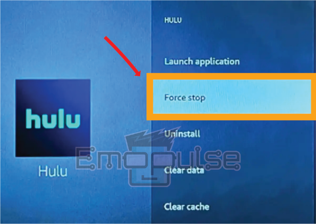 Force Stop Hulu App on TV – Image Credit (Emopulse)